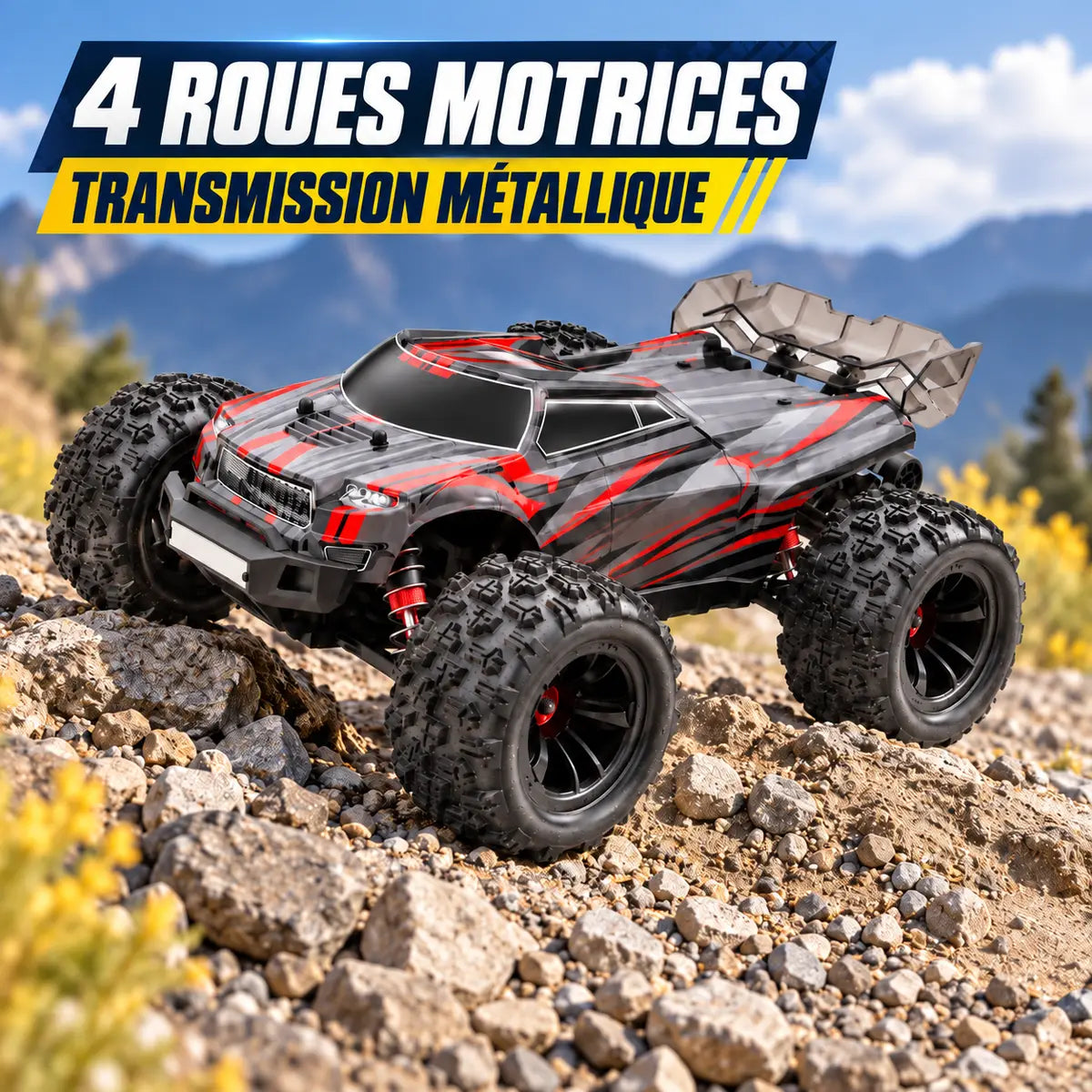 Storm Runner 16 sur terrain irrégulier avec transmission quatre roues motrices